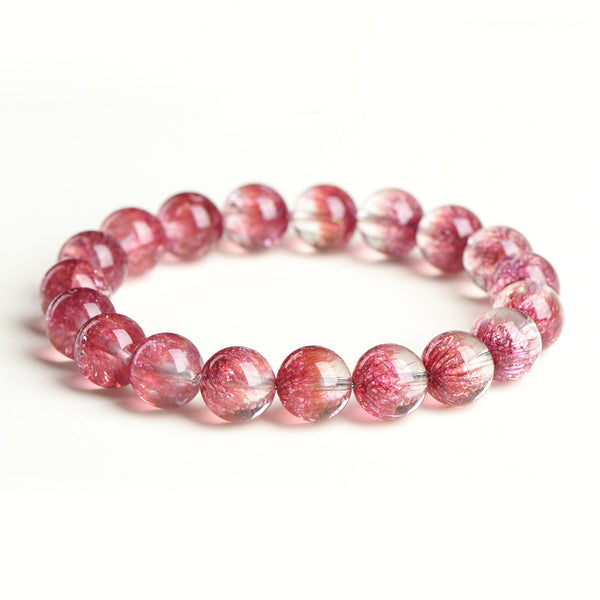 Natural Redcurrant Phantom Quartz Bracelet, 8/10/11mm