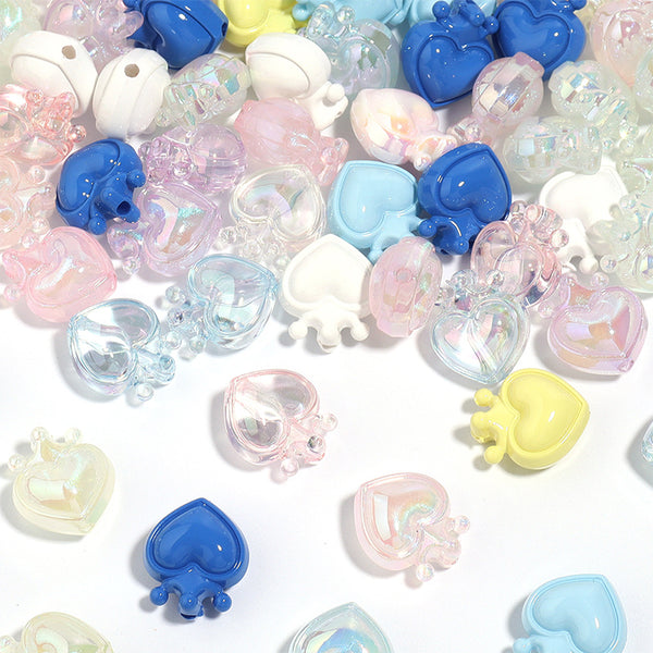 10Pieces, Crown Solid Color Acrylic Beads, MBAC1115