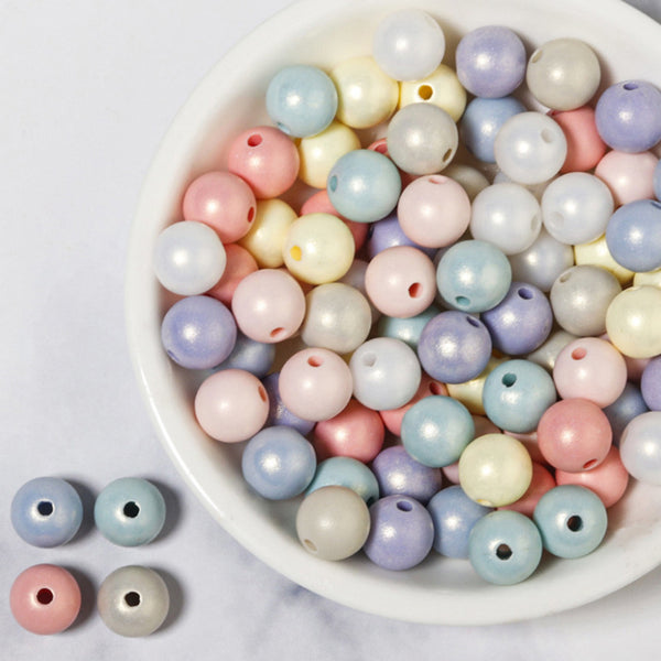 Spherical Solid Color Acrylic Beads, 500g, MBAC1067