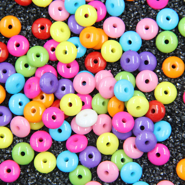 Wheel-shaped Solid Color Acrylic Beads, 100g/500g, MBAC1085