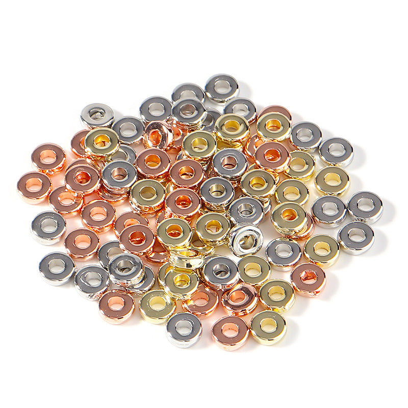 100 piezas, anillo de cuentas acrílicas metálicas, MBAC8017