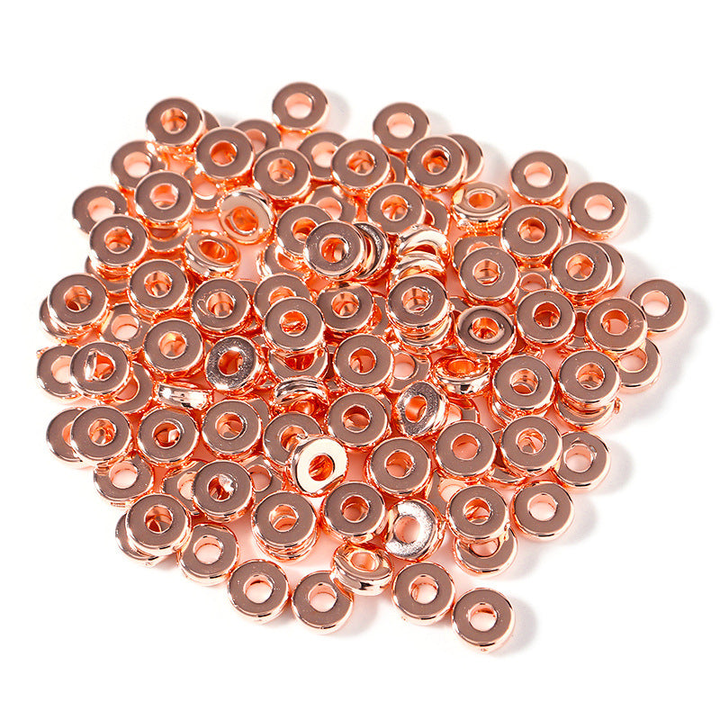 100 piezas, anillo de cuentas acrílicas metálicas, MBAC8017