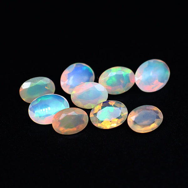 Oval Opal Faceted Gem, Natural Color, Strong Play-of-color, 1 Piece, MFFG1801