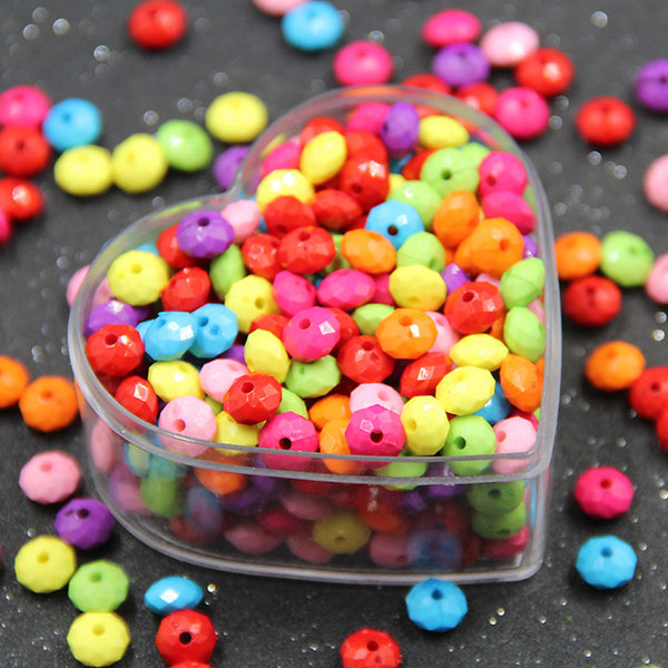 Wheel-shaped Solid Color Acrylic Beads, 500g, MBAC1086