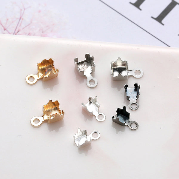 1000 Pieces, Alloy Cup Chain Ends, Rhinestone Cup Chain Connectors