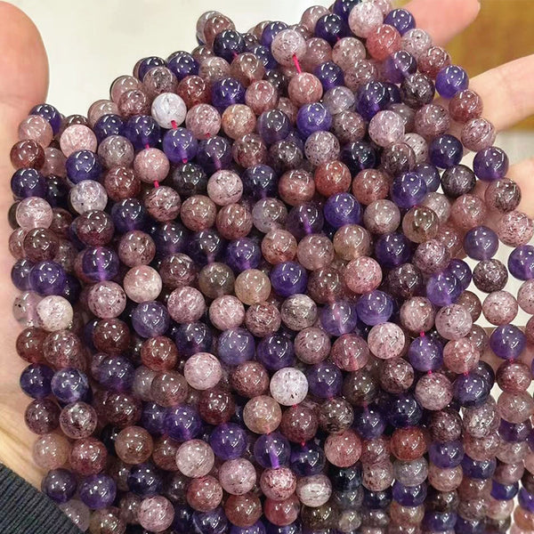 Natural Super Seven Crystal Beads, Natural Color, 6/8/10mm, 1 Strand, MBGEPHQ009