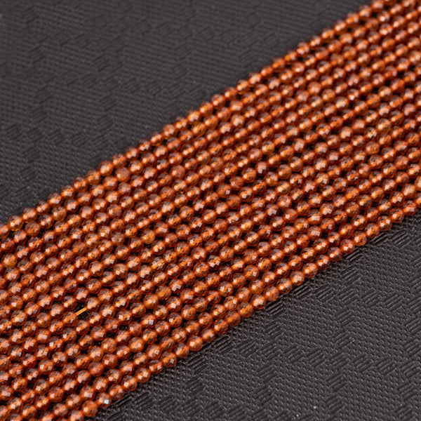 Natural Orange Faceted Garnet Small Beads, Natural Color, 2/3/4mm, 1 Strand, MBGEGAR011