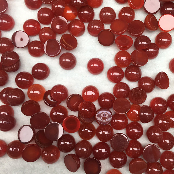 Natural Carnelian Round Cabochons, Red Agate, Dyed, AAA Grade, 1 Piece, MFCA2702