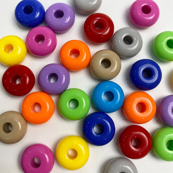 Wheel-shaped Solid Color Acrylic Beads, 500g, MBAC1109