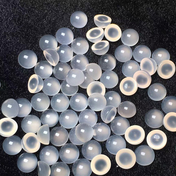 Natural White Agate Round Cabochons, Dyed, AAA Grade, 1 Piece, MFCA3001