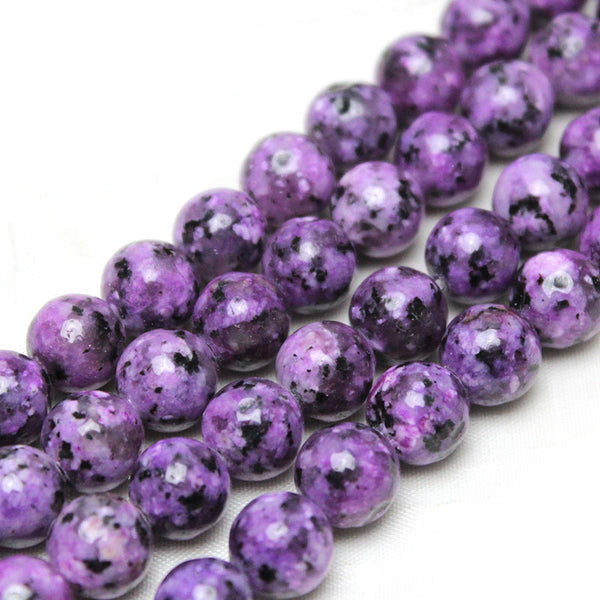 Purple Sesame Jasper Beads, Dyed, 8mm, 1 Strand, MBGEJAS007