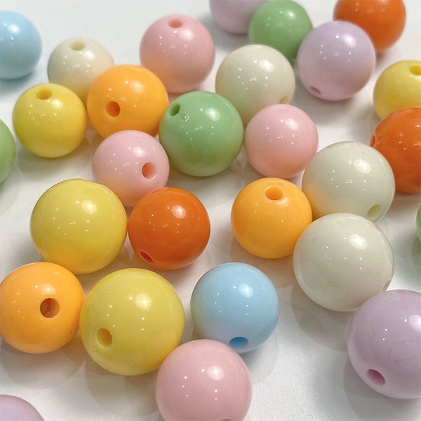 Spherical Solid Color Acrylic Beads, 500g, MBAC1110