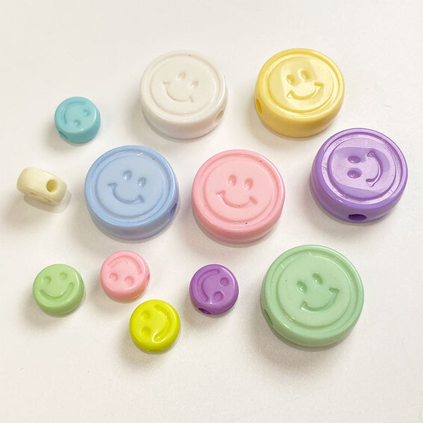 Smile Solid Color Acrylic Beads, 500g, MBAC1105