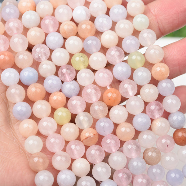 Light-Colored Chalcedony Bead Mix, Dyed, 6/8/10mm, 1 Strand, MBGECHA023