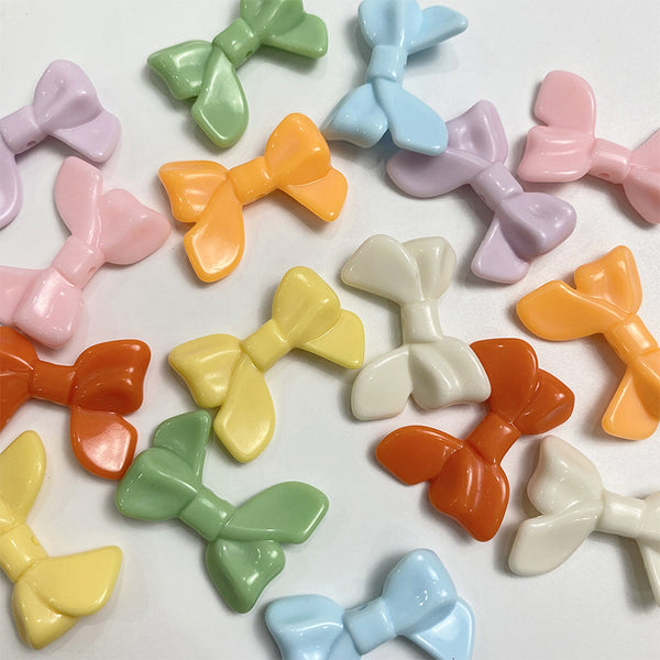 Bow Solid Color Acrylic Beads, 500g, MBAC1101