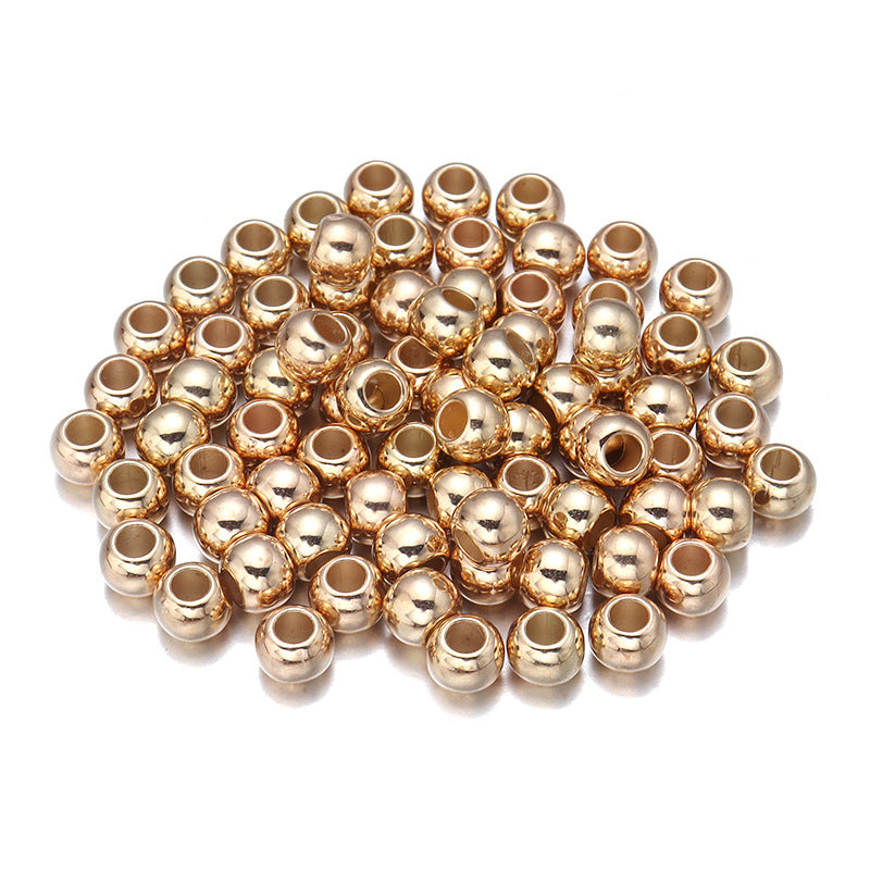 100pieces, Large Hole Metallic Acrylic Beads, MBAC8012
