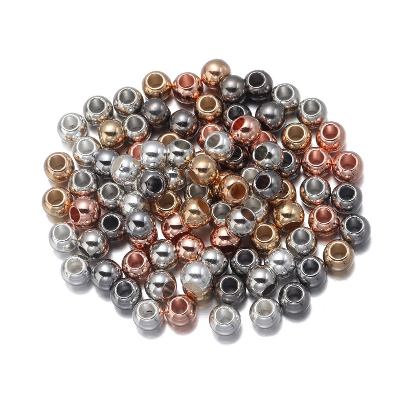 100pieces, Large Hole Metallic Acrylic Beads, MBAC8012