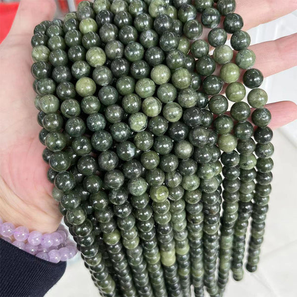 Natural Southern Jade Beads, Natural Color, 4/6/8/10mm, 1 Strand, MBGENEP007