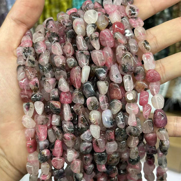 Natural Rhodonite Chip Beads, Natural Color, Approximately 8*10mm, 1 Strand, MBGERHO014