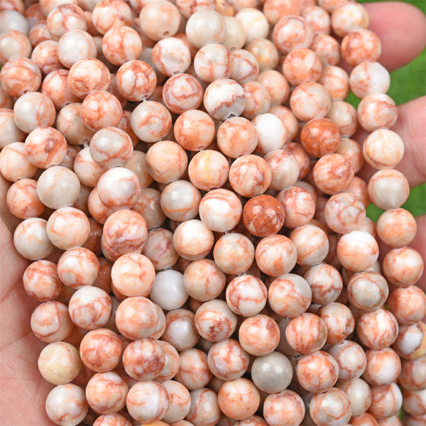 Natural Red Vein Agate Beads, 6/8/10/12mm, 1 Strand