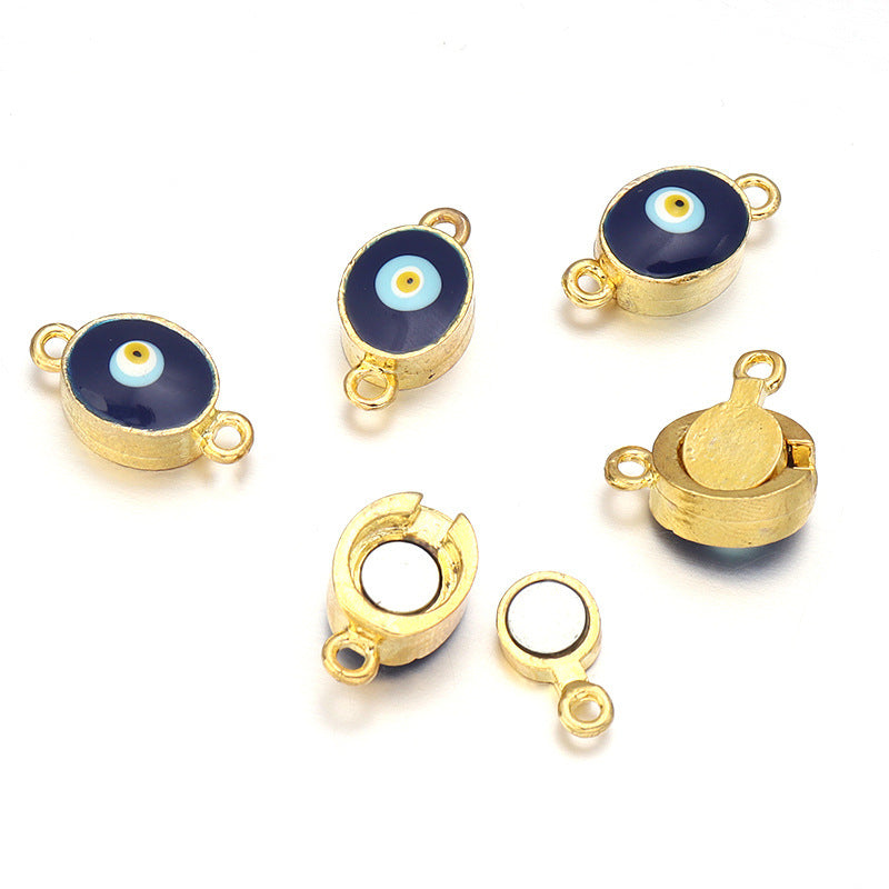 1 Pair, Oval Devil's Eye Alloy Magnetic Clasps, MFCL3011