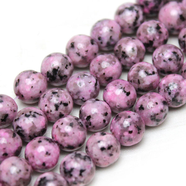 Pink Sesame Jasper Beads, Dyed, 8mm, 1 Strand, MBGEJAS004