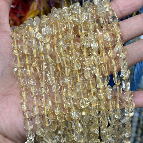 Natural Irregular-Shaped Citrine Chip Beads, Approximately 6*8/8*10mm, 1 Strand, MBGECIT017