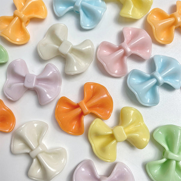 Bow Solid Color Acrylic Beads, 500g, MBAC1102