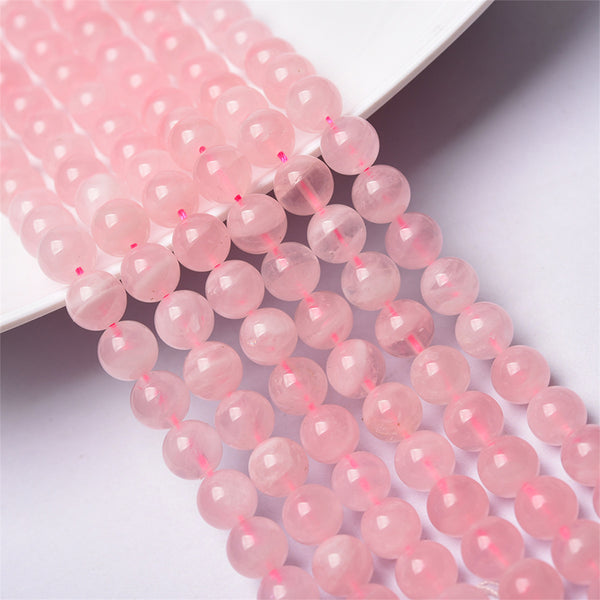 Natural Madagascar Rose Quartz Beads, 8/10mm, 1 Strand, MBGEROQ008