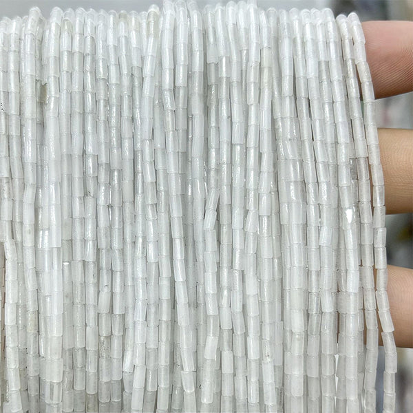 Natural Rock Crystal Tube Beads, 2*4mm, 1 Strand, MBGEROC022