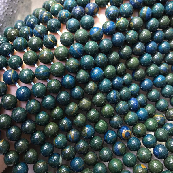 Natural Azurite Beads, Natural Color, 6/8/10mm, 1 Strand, MBGEAZU005