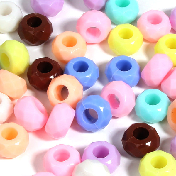 Ring-shaped Solid Color Acrylic Beads, 500g, MBAC1074