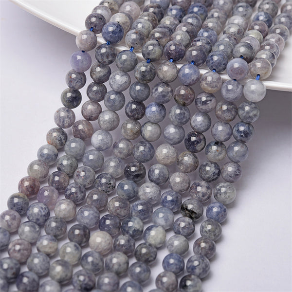 Natural Iolite Beads, Natural Color, 6/8mm, 1 Strand, MBGEIOL003