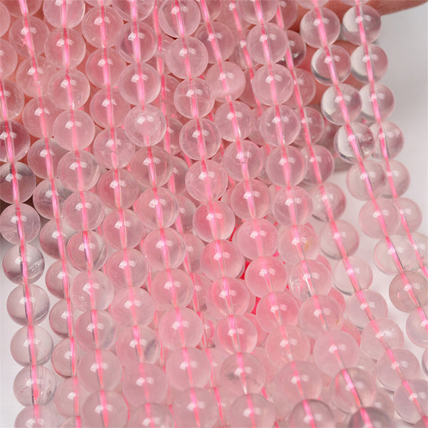 Natural Mozambique Rose Quartz Beads, 6/8/10mm, 1 Strand, MBGEROQ007