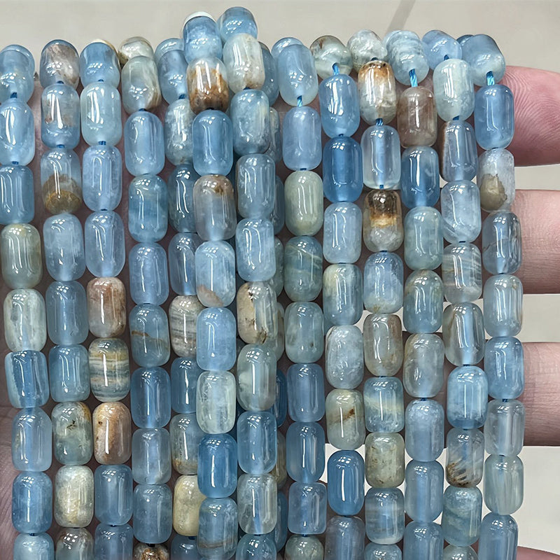 Natural Blue Calcite Barrel Beads, 6x9mm | KOKODIY – kokodiy