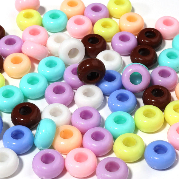 Ring-shaped Solid Color Acrylic Beads, 500g, MBAC1073