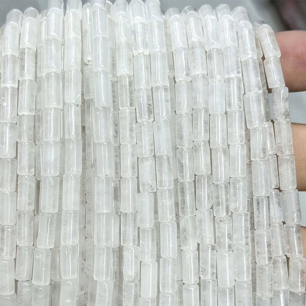 Natural Rock Crystal Tube Beads, 6*9mm, 1 Strand, MBGEROC021