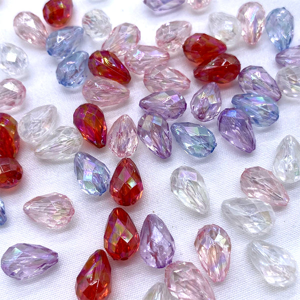 Beads de Acrílico Colorido Transparente em Forma de Gota, 500g, MBAC6019