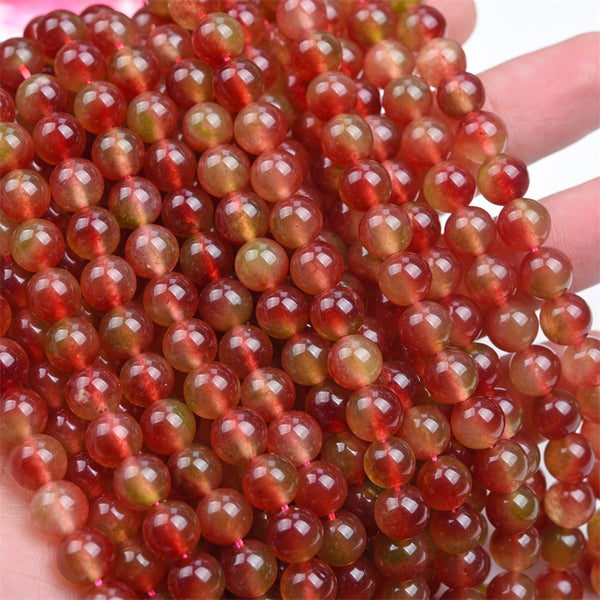 Watermelon Chalcedony Beads, Dyed, 6/8/10mm, 1 Strand, MBGECHA022