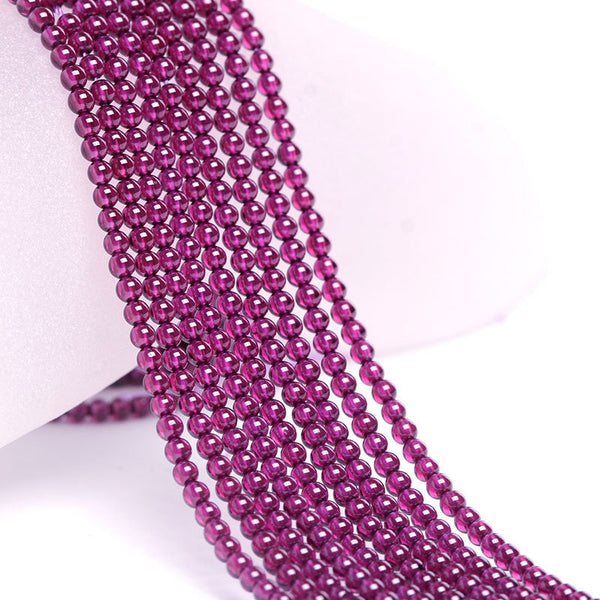 7A, Natural Purple Garnet Beads, Natural Color, 3-6mm, 1 Strand, MBGEGAR003