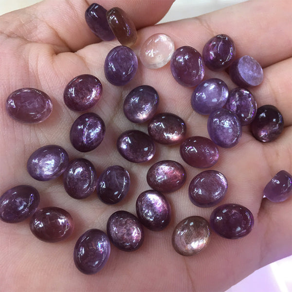 Natural Lepidolite Oval Cabochons, Natural Color, AA Grade, 1 Piece, MFCA3301