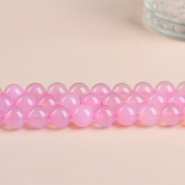 Natural Pink Agate Beads, 6/8/10mm, Dyed, 1 Strand, MBGEAGA008