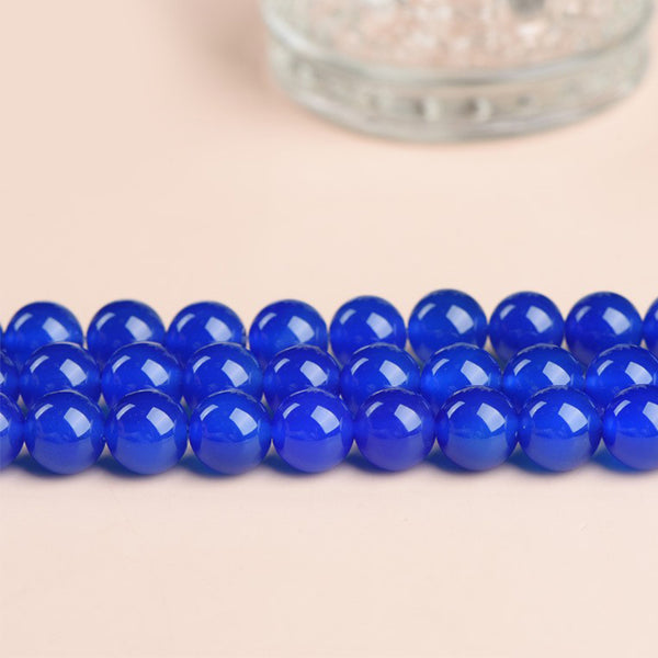 7A Perles d'Agate Bleue Naturelle, 2-10mm, 1 Fil, MBGE0007