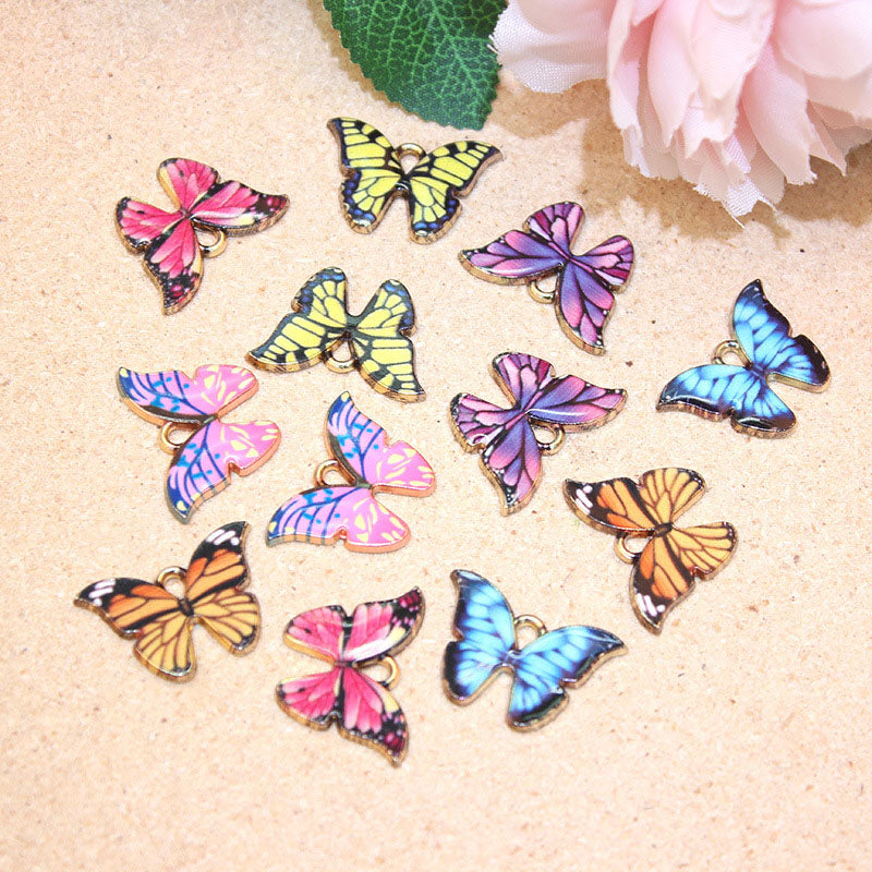Butterfly Alloy Enamel Pendant, 1Piece, MFPC4061
