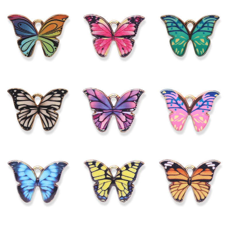 Butterfly Alloy Enamel Pendant, 1Piece, MFPC4061