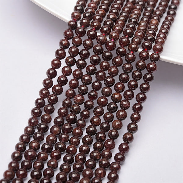 Natural Dark Red Garnet Beads, Natural Color, 6/8/10/12mm, 1 Strand, MBGEGAR004