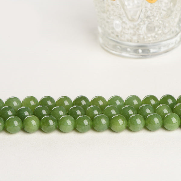 Dark Green Chalcedony Beads, Dyed, 6/8/10mm, 1 Strand, MBGECHA019