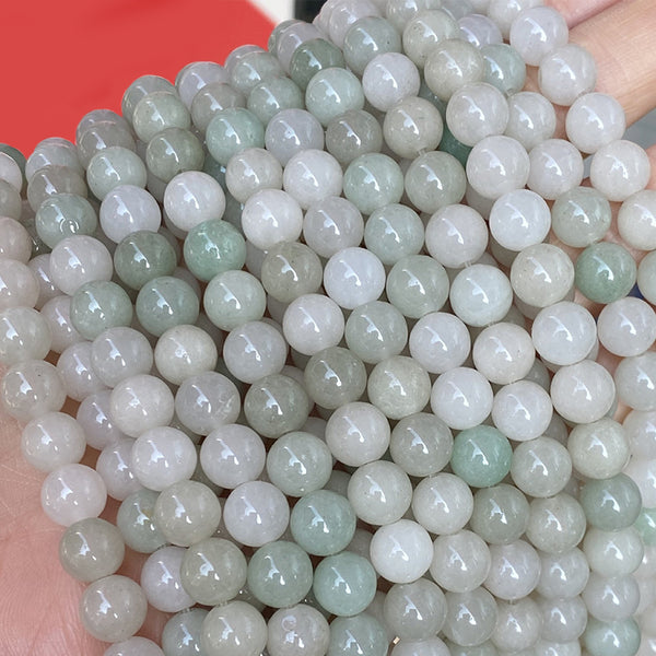 Natural Inner Mongolia Jade Round Beads, 6/8/10/12/14mm, 1 Strand, MBGEJAD002