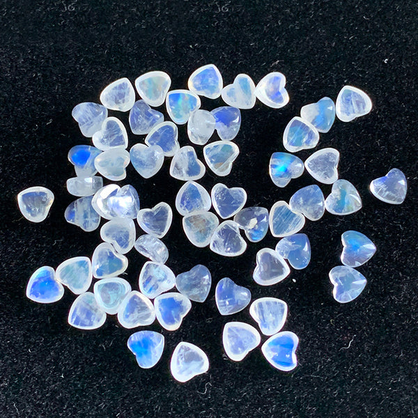 Natural Moonstone Heart Cabochons, Natural Color, A Grade, 1 Piece, MFCA1104