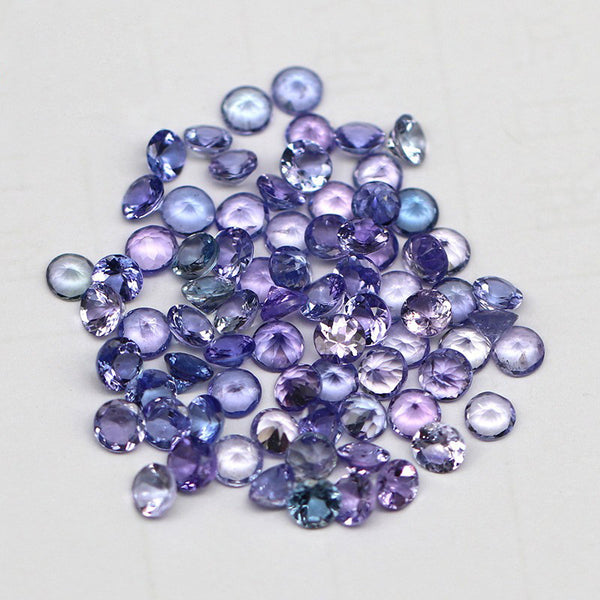 Round Cut Tanzanite Faceted Gem, Heat Treated, Eye Clean, 1 Piece, MFFG1605